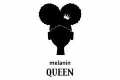 Melanin Queen SVG. Two Puffs Hairstyles. Black Girl SVG Product Image 2