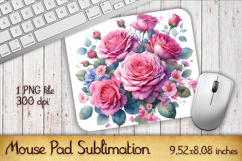 Rose Bouquet Mouse Pad Sublimation Product Image 1