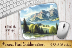 Watercolor Landscape Mouse Pad Design Product Image 1