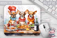 Winter Chihuahua Dogs MousePad Sublimation Design JPEG Product Image 1