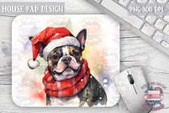 Buldog Santa MousePad Sublimation Design JPEG Christmas Product Image 1