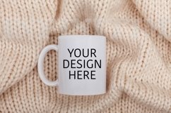 White coffee mug mockup 11oz Winter cup mockup Product Image 1