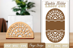 Wooden Napkin Holder Laser Cut | Mandala Napkin Holder SVG Product Image 1