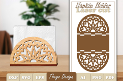 Wooden Napkin Holder Laser Cut | Mandala Napkin Holder SVG Product Image 1