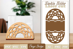 Wooden Napkin Holder Laser Cut | Mandala Napkin Holder SVG Product Image 1