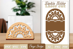 Wooden Napkin Holder Laser Cut | Mandala Napkin Holder SVG Product Image 1