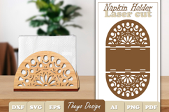 Wooden Napkin Holder Laser Cut | Mandala Napkin Holder SVG Product Image 1