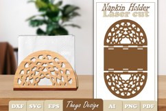 Wooden Napkin Holder Laser Cut | Mandala Napkin Holder SVG Product Image 1