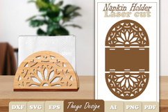 Wooden Napkin Holder Laser Cut | Mandala Napkin Holder SVG Product Image 1