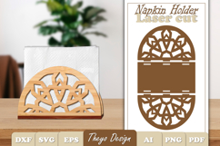 Wooden Napkin Holder Laser Cut | Mandala Napkin Holder SVG Product Image 1