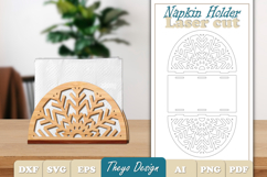 Wooden Napkin Holder Laser Cut | Snowflake Napkin Holder SVG Product Image 1