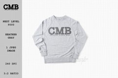 Next Level 9000 Heather Gray Unisex Sweatshirt Mock Up Product Image 1