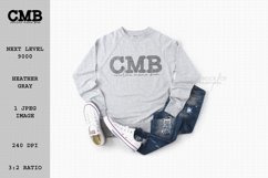 Next Level 9000 Heather Gray Unisex Sweatshirt Mock Up Product Image 1