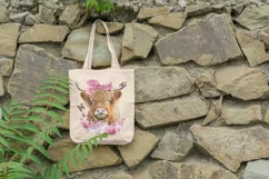 Cow With Pink Flowers Png For Sublimation Product Image 5