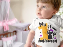 My 1st halloween SVG, First halloween girl, Cute black cat Product Image 3