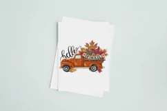 Hello Fall Orange Truck Png Digital Download for Sublimation Product Image 5