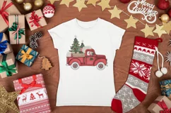 Red Truck Christmas Png Designs for Shirts Product Image 3