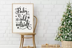 Baby it's cold outside SVG, Christmas SVG, Christmas sign Product Image 3