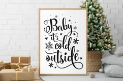 Baby it's cold outside SVG, Christmas SVG, Christmas sign Product Image 4