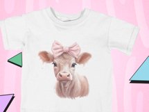 Little Pink Cow PNG: Digital Download for Sublimation Product Image 8