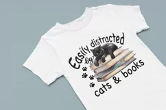 Black Cat On Books Digital Print Art, Png for Sublimation Product Image 7