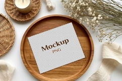 A postcard mockup on a tray_2. PSD &amp; PNG Product Image 3
