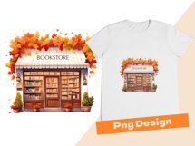 Cozy Autumn Bookstore PNG Sublimation Product Image 7
