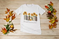 Booktrovert with Sunflowers Png Instant Download Product Image 1