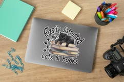 Black Cat On Books Digital Print Art, Png for Sublimation Product Image 9