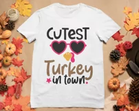 Coolest turkey the town SVG, Cutest turkey in town SVG Product Image 4