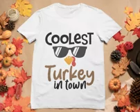Coolest turkey the town SVG, Cutest turkey in town SVG Product Image 5