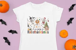 Happy Hallothanksmas PNG Dancing Skeletons & Seasonal Design Product Image 10