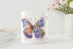 Floral Buttterfly Png Sublimation Design, Flower Butterfly Product Image 6
