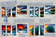 Tumbler Sublimation|Mountains Landscape Tumbler Wrap| png Product Image 1