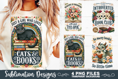 Whimsical reading sublimation PNG, Reading 4 PNG, Book Lover Product Image 3