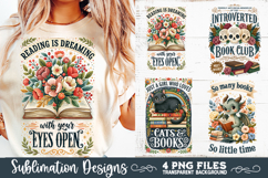 Whimsical reading sublimation PNG, Reading 4 PNG, Book Lover Product Image 4