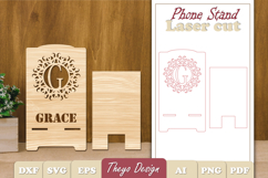 Alphabet Phone Stand Laser Cut | Alphabet Phone Holder SVG Product Image 1