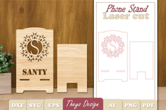 Alphabet Phone Stand Laser Cut | Alphabet Phone Holder SVG Product Image 1