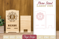 Alphabet Phone Stand Laser Cut | Alphabet Phone Holder SVG Product Image 1