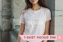 Gildan 5000 crewneck women light white color t-shirt mockup Product Image 1