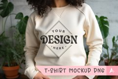 Bella Canvas 3001 mockup cream color sweatshirt Product Image 1