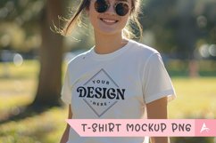 Gildan 5000 crewneck women white color t-shirt mockup Product Image 1