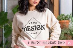 Bella Canvas 3001 mockup cream color sweatshirt Product Image 1