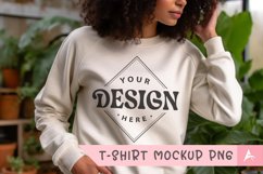 Bella Canvas 3001 mockup cream color sweatshirt Product Image 1