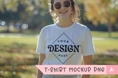 Gildan 5000 crewneck women white color t-shirt mockup Product Image 1