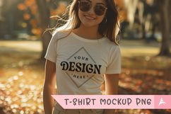 Gildan 5000 crewneck women light white color t-shirt mockup Product Image 1