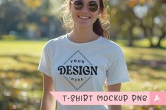 Gildan 5000 crewneck women white color t-shirt mockup Product Image 1