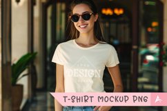 Gildan 5000 crewneck women white color t-shirt mockup Product Image 1