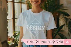Gildan 5000 crewneck women light white color t-shirt mockup Product Image 1