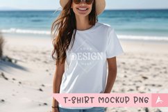 Gildan 5000 crewneck women white color t-shirt mockup Product Image 1